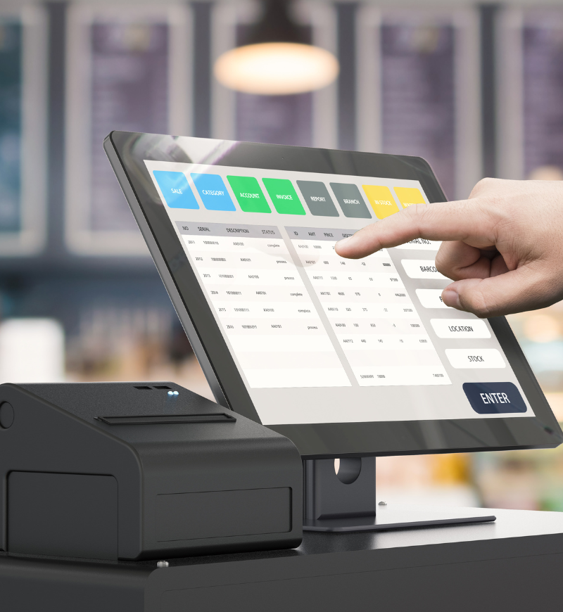 Store POS system being used