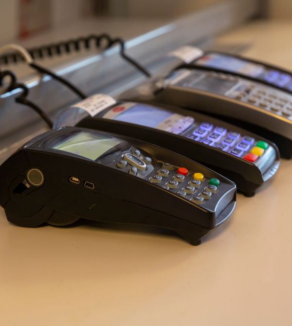 A line of POS machines
